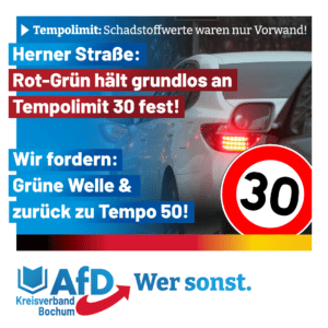 Read more about the article Herner Straße: Rot-Grün grundlos für Tempolimit
