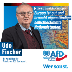 Mehr über den Artikel erfahren Landtagsdirektkandidat Udo Fischer: Die EU ist nicht Europa