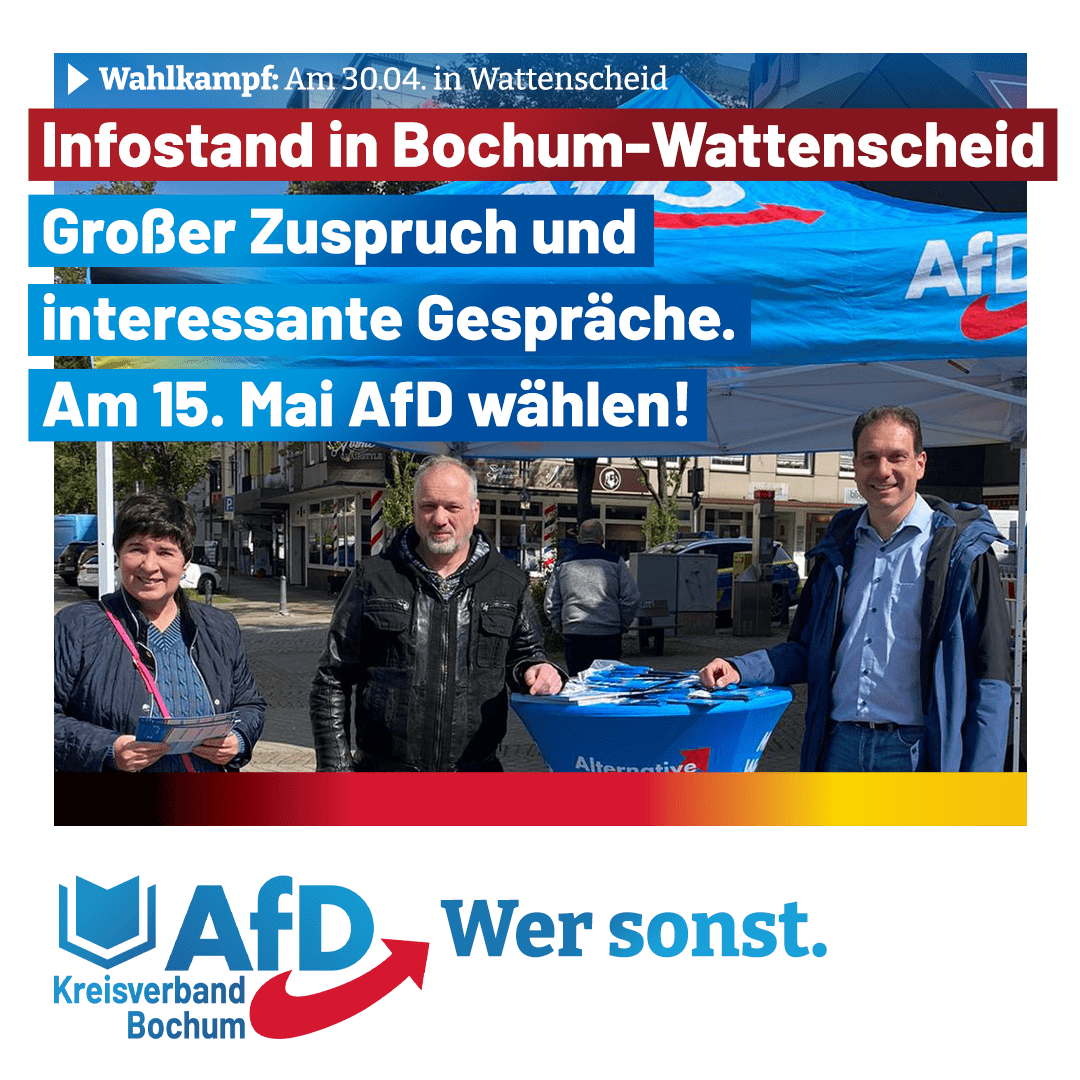 Read more about the article Infostand Wattenscheid zur Landtagswahl 30.04.22