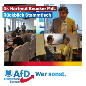 Mehr über den Artikel erfahren Rückblick Stammtisch mit Dr. Hartmut Beucker MdL