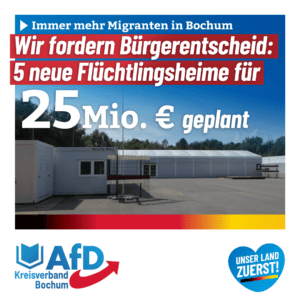 Read more about the article 5 neue Flüchtlingsunterkünfte für 25 Mio. Euro in Bochum