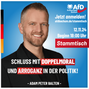 Mehr über den Artikel erfahren Stammtisch 12.11.24 mit Adam Balten