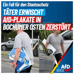 Mehr über den Artikel erfahren AfD-Plakatezerstörung: SPDler erwischt?