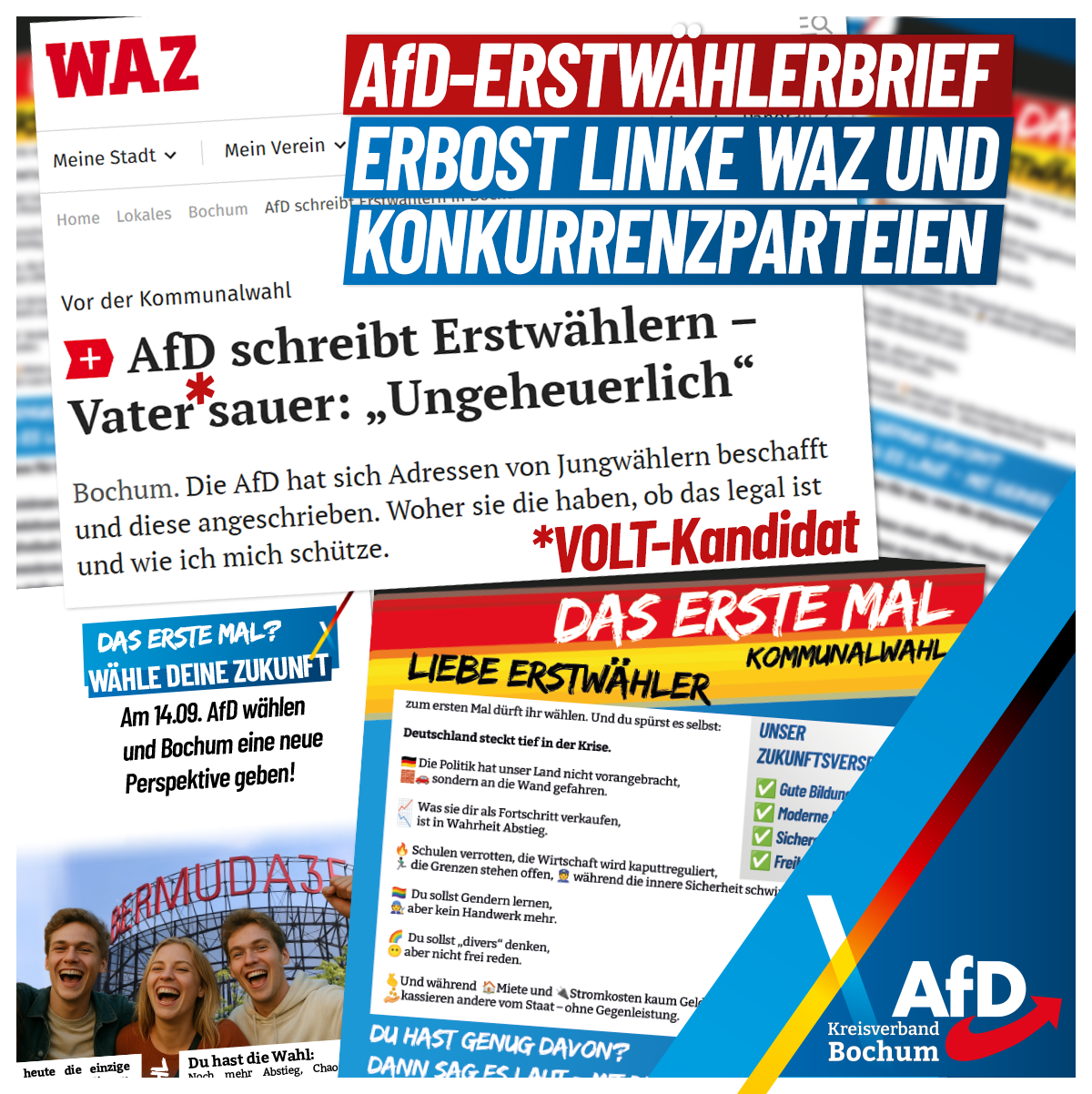 Mehr über den Artikel erfahren AfD-Erstwählerkampagne erzürnt WAZ und linken Vater…