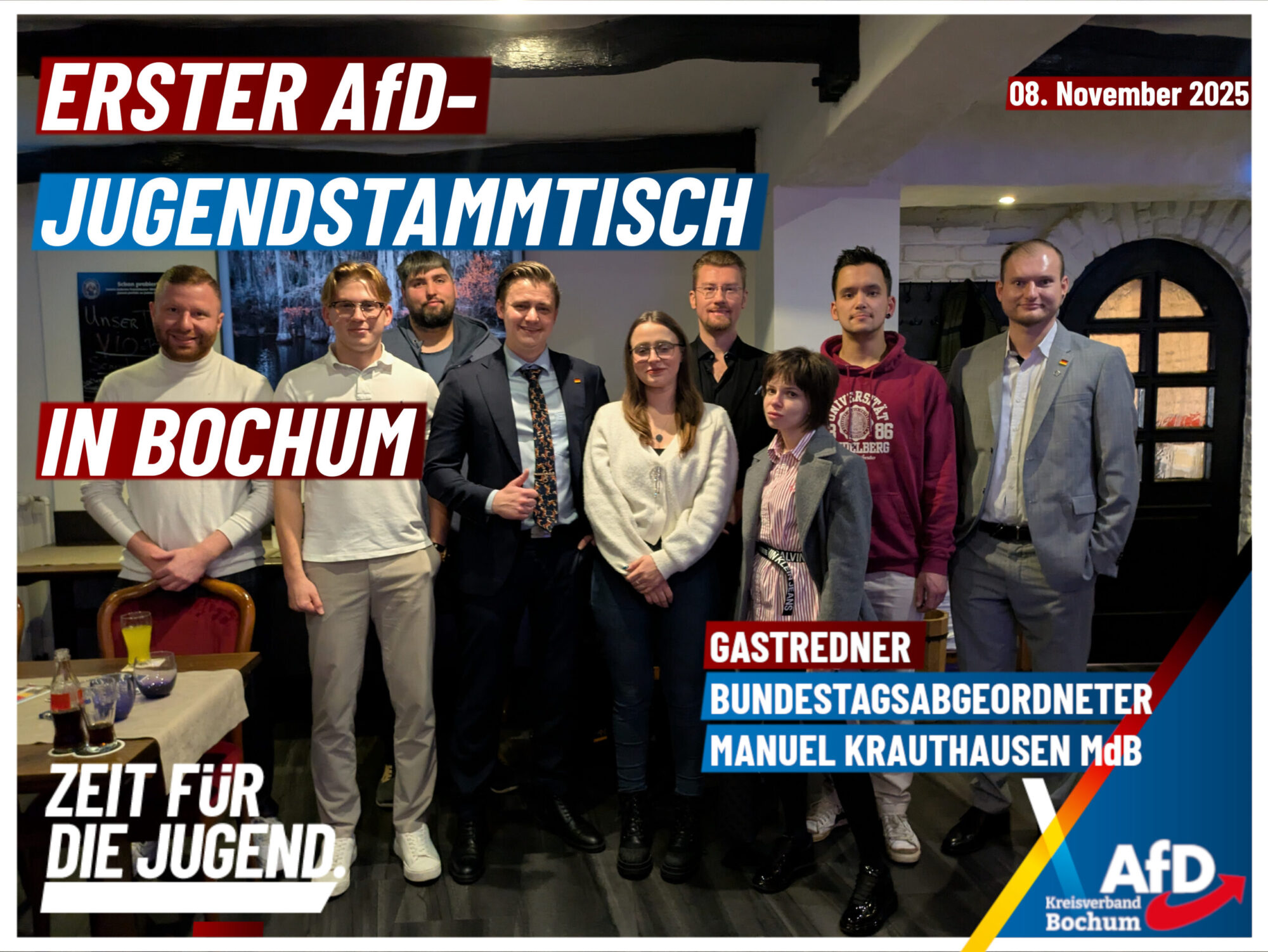 Mehr über den Artikel erfahren Erster AfD-Jugendstammtisch in Bochum!