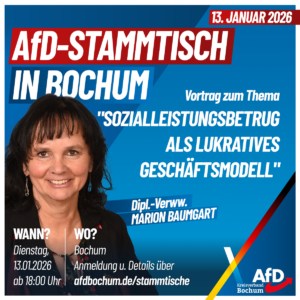 Mehr über den Artikel erfahren AfD-Stammtisch in Bochum am 13.01.2026