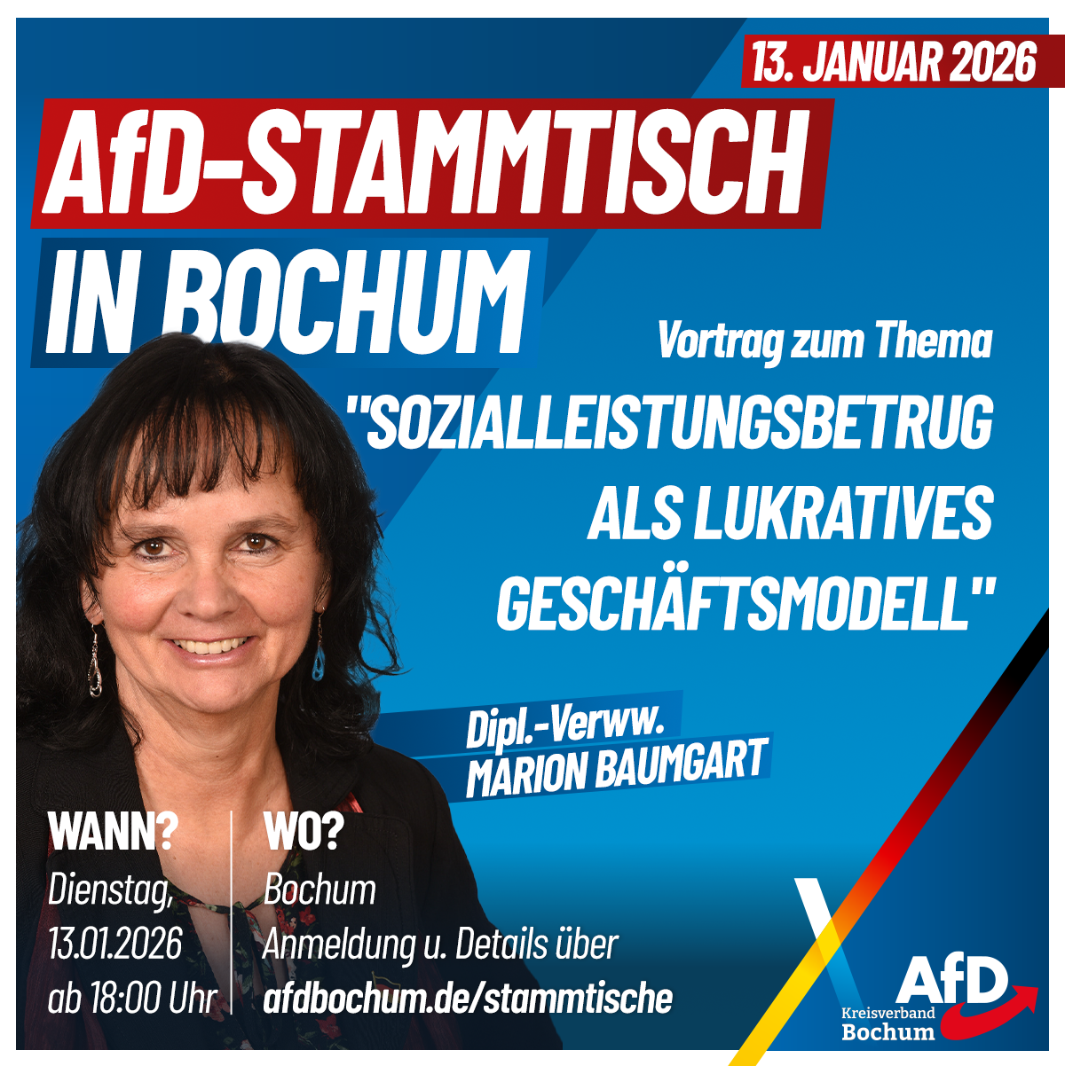 Mehr über den Artikel erfahren AfD-Stammtisch in Bochum am 13.01.2026