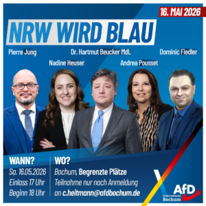 Mehr über den Artikel erfahren AfD-Stammtisch Bochum 16. Mai 2026